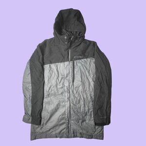 Columbia Jacket Boys L 14/16 Black Grey Interchange Omni-Shield Hooded Ripstop